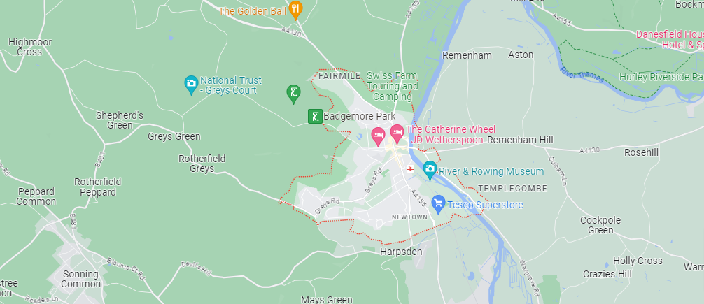 A Google Maps image of the location of Henley in London.